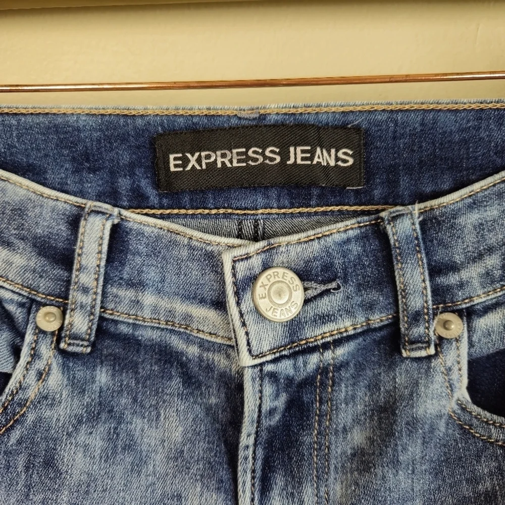 Express 2 High Rise Legging Light Blue Acid Wash Skinny Distressed Jegging Jeans